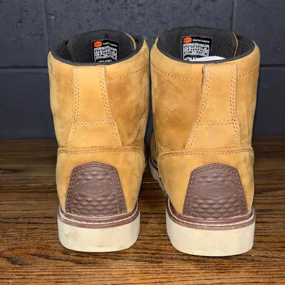 Brunt Marin Work Boots 12M Comp Toe Waterproof Moc Toe Tan - Picture 5 of 8